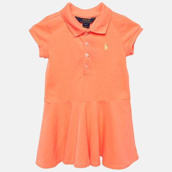 strapless open back dress Lauren Ralph Lauren Belting-Print Belted Crepe Dress in Orange main image 1